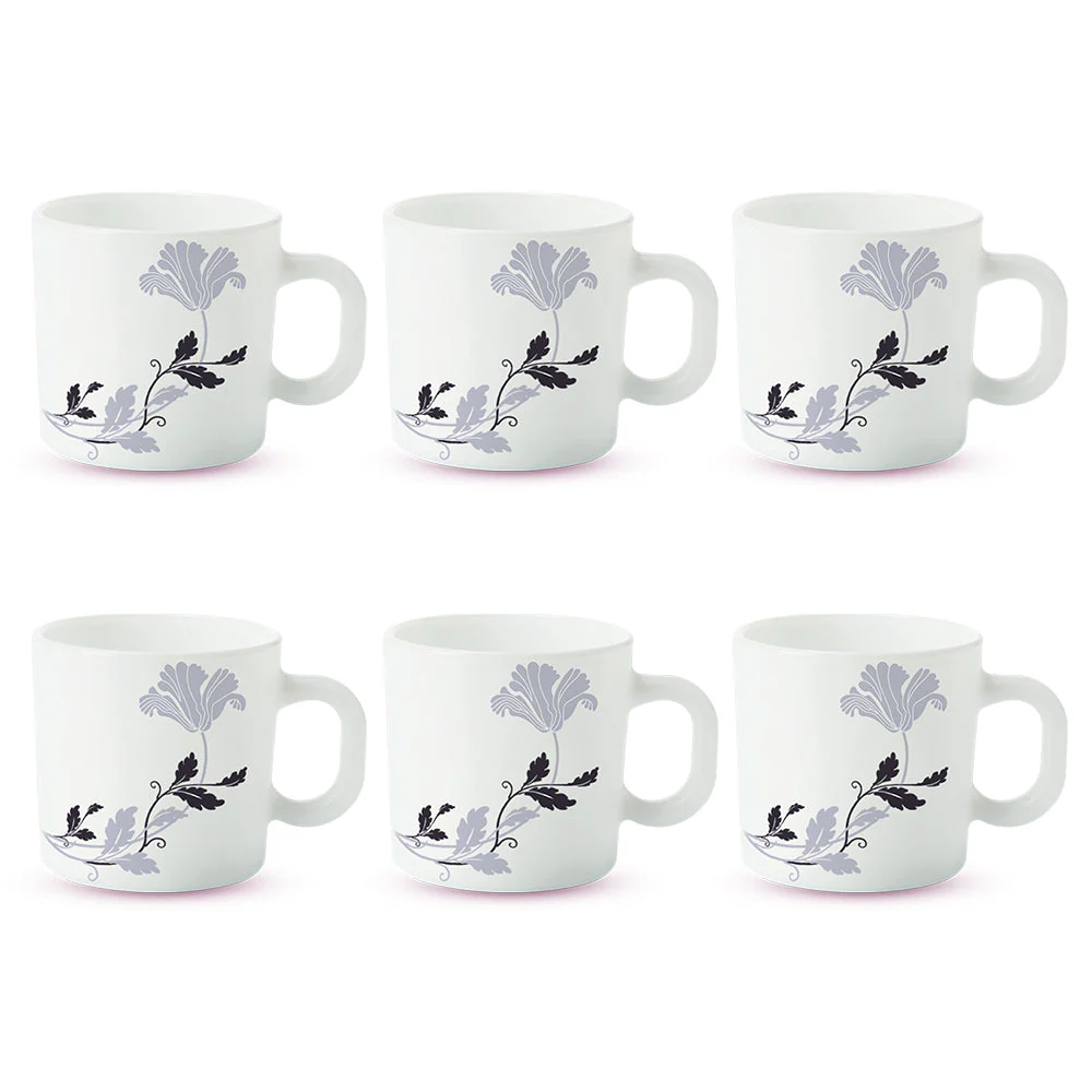 Larah by Borosil Millenia Mug Set, 180ml x 6