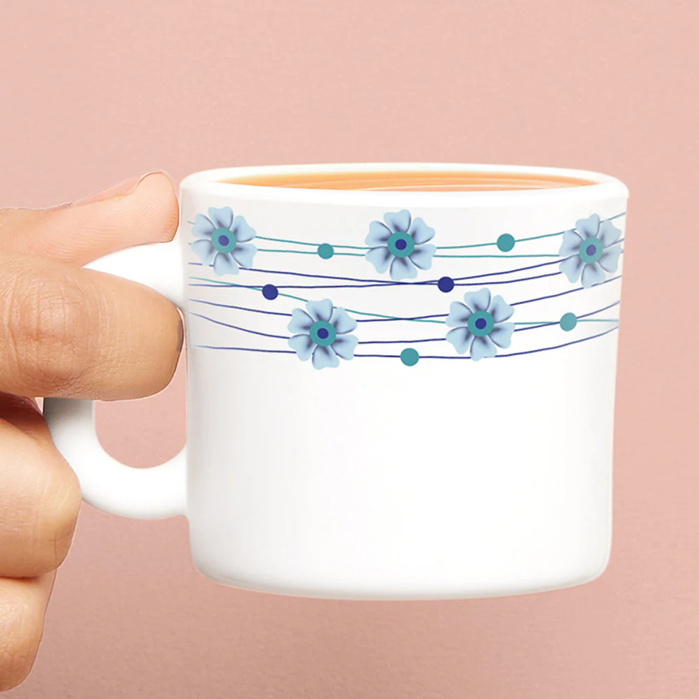 Larah by Borosil Bluebell Mug Set, 240ml x 2