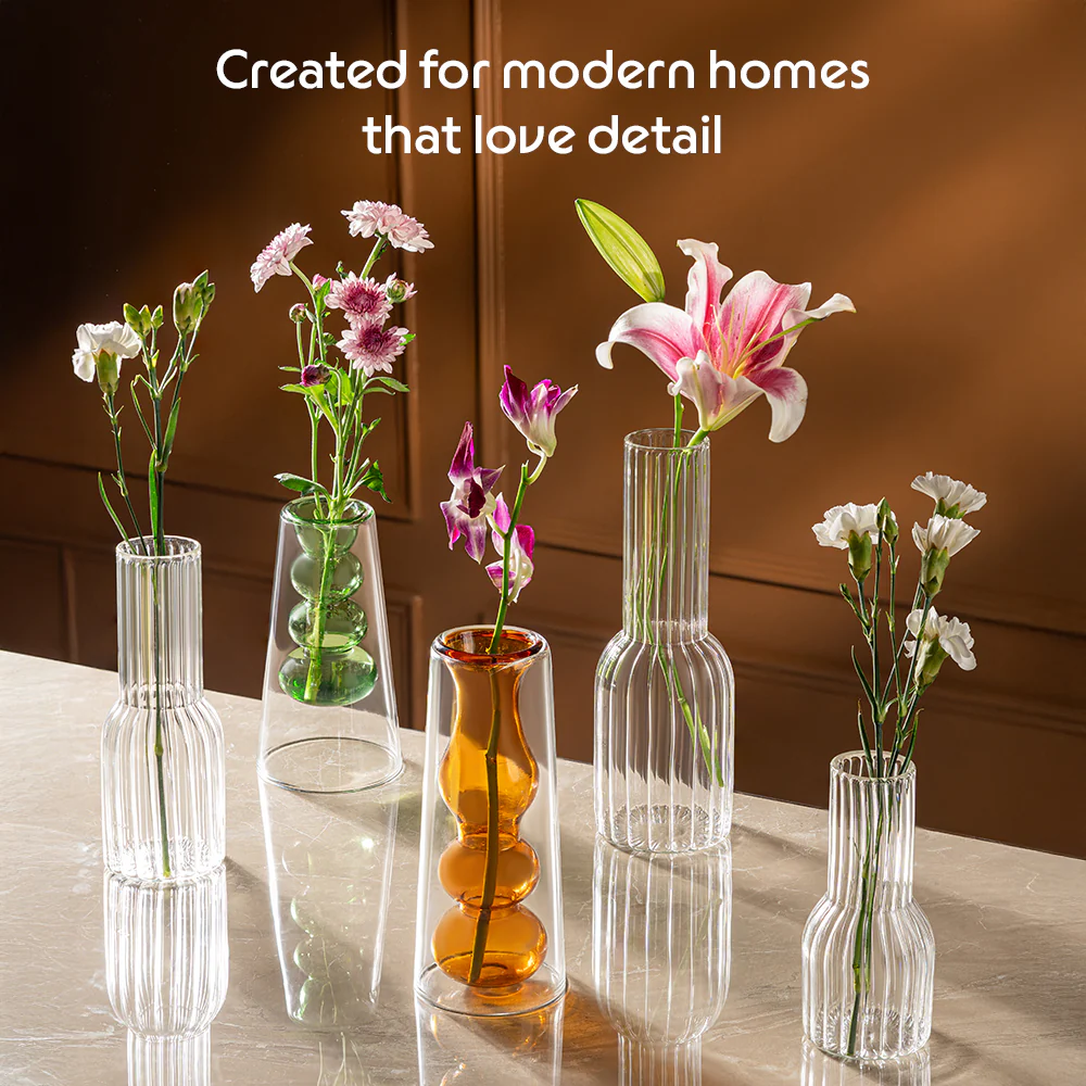 Trinity Fluted Vases - Set of 3