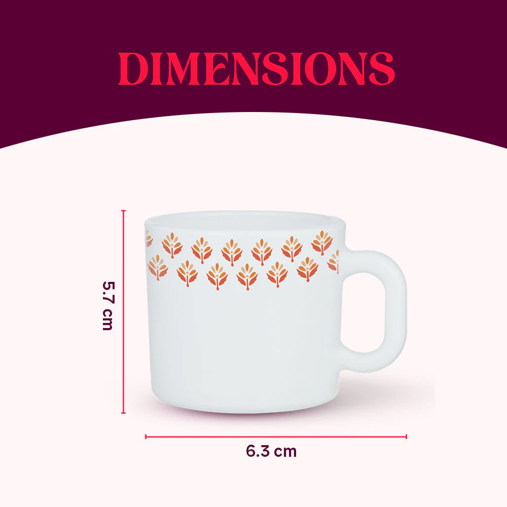 Larah by Borosil Gardenia Mug Set, 240ml x 2