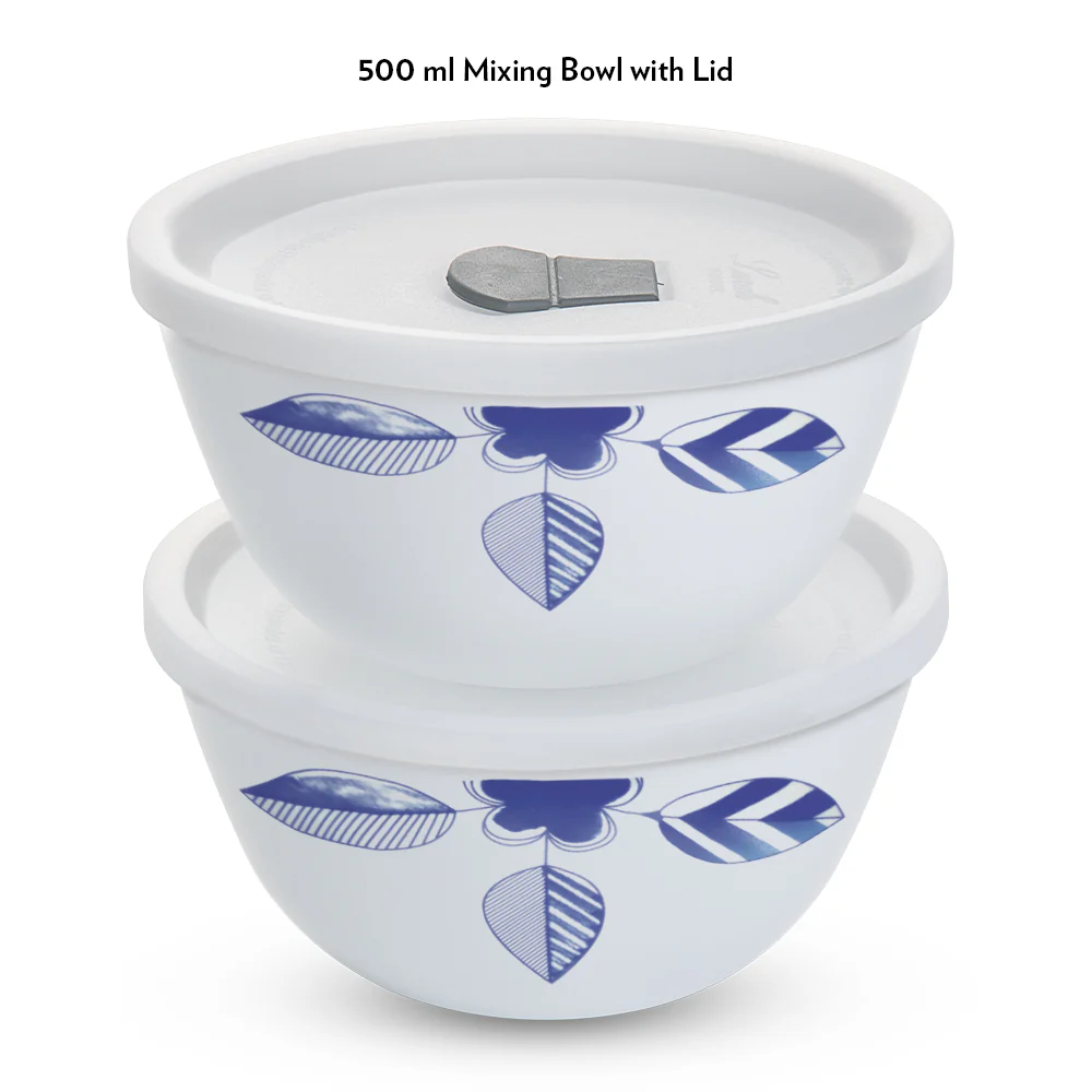 Larah by Borosil Morning Glory 4 pc Mixing Bowl, 500 ml x 2