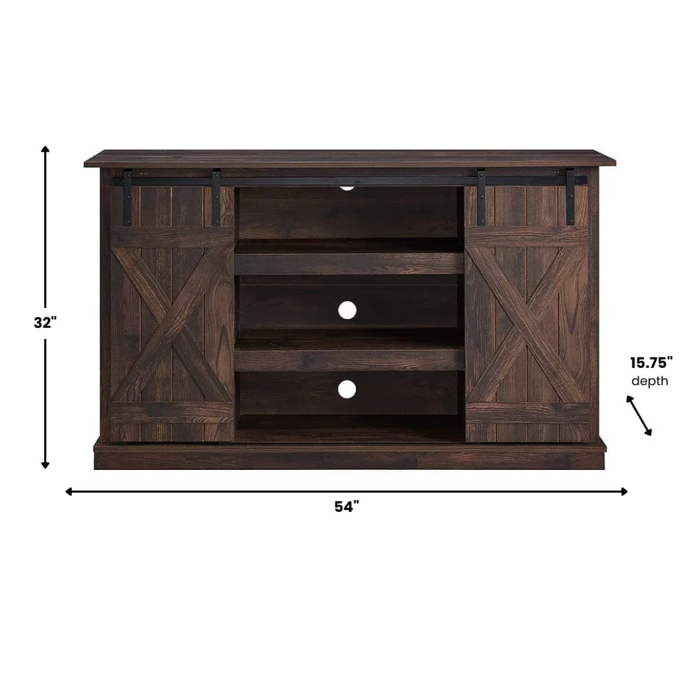 Sawyer Media Console in Rustic Brown