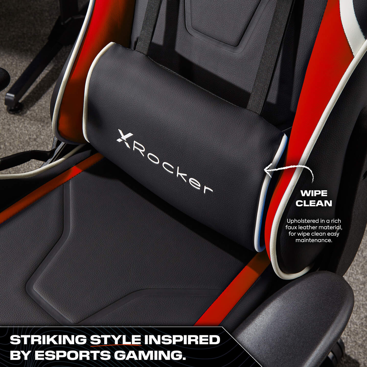 Agility Compact Ergonomic eSports Gaming Chair for Juniors - Black / Red