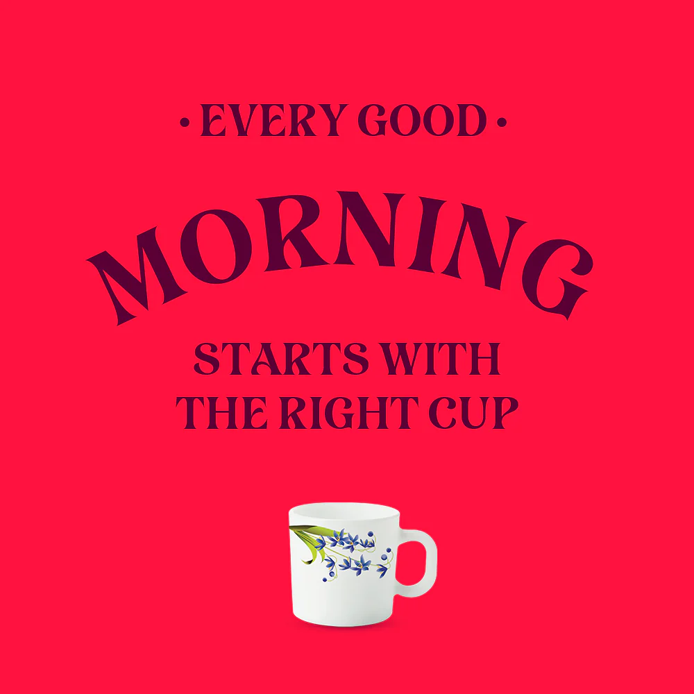 Larah by Borosil Lavender Mug Set, 100ml x 6