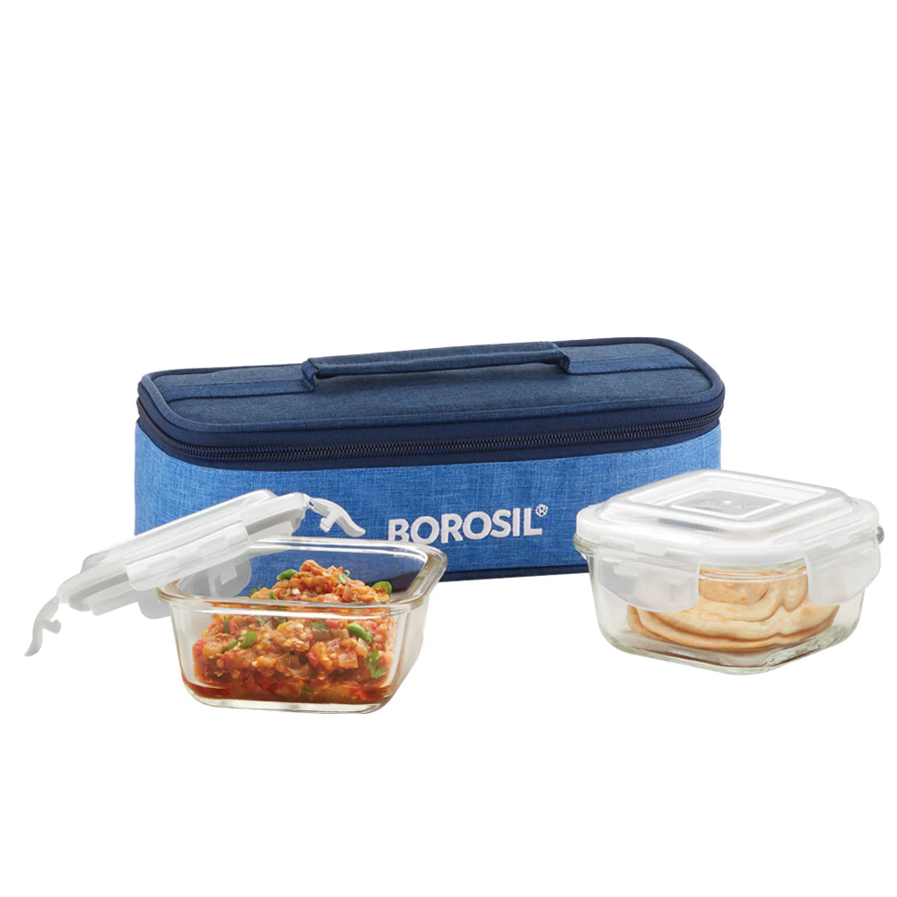 Borosil Prime Lunch Bag, Square x 2 (Flat)