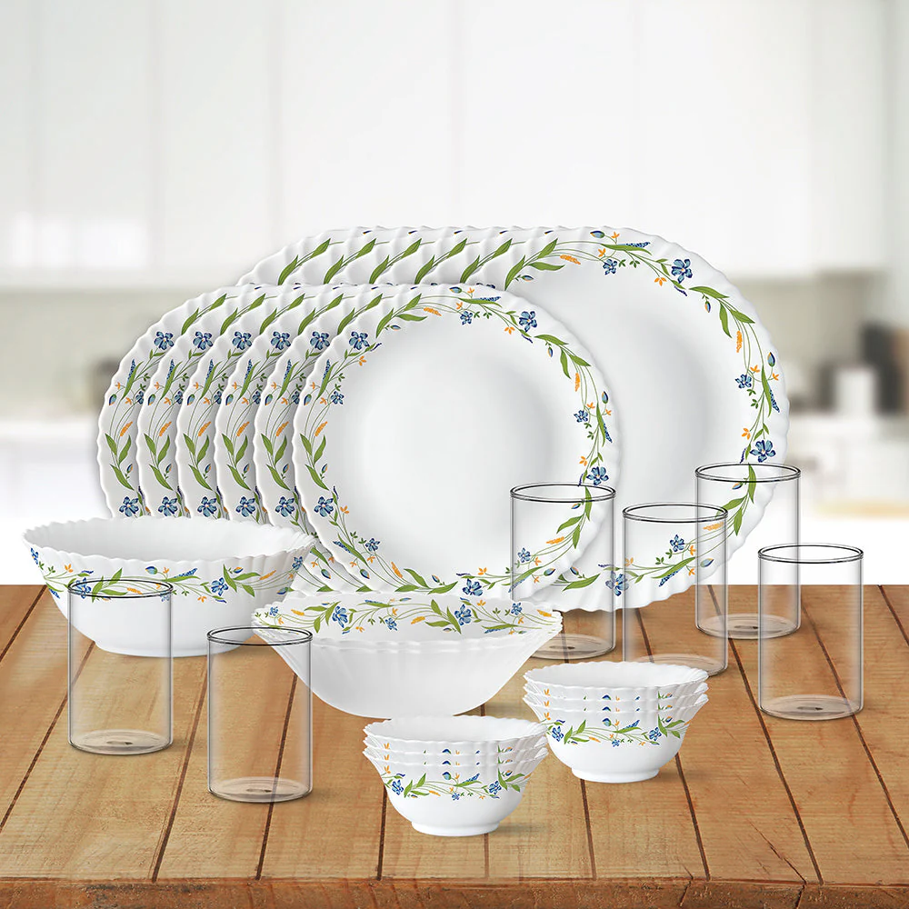 Larah by Borosil Cripper Dinner Set, 13 pc
