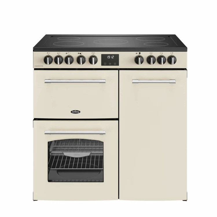 Belling 90鈥痗m Farmhouse Cream Electric Rangecooker | FH90ECRM
