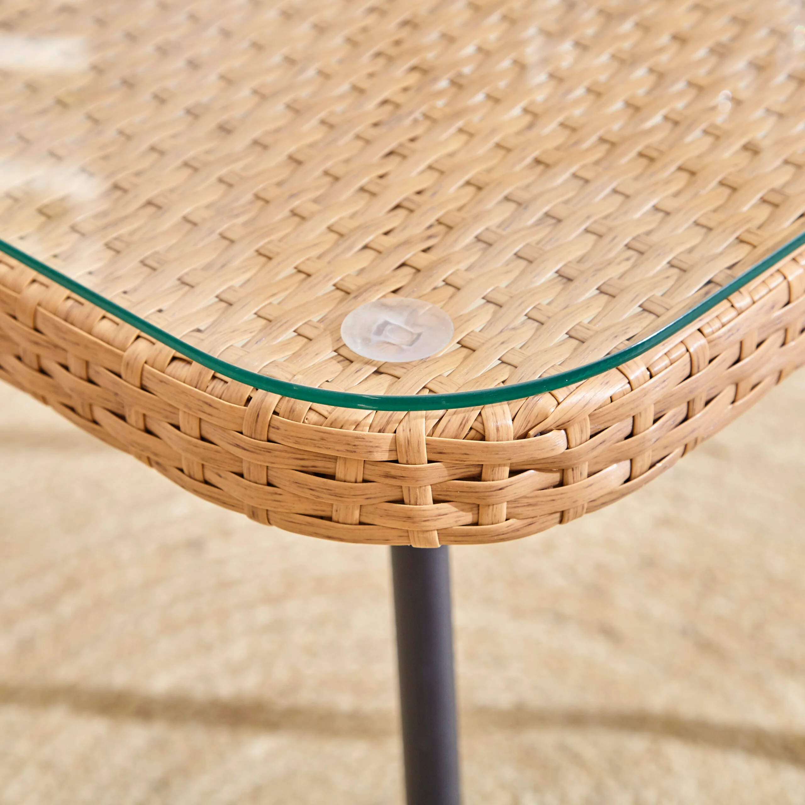 Neo Grey 3 Piece Bamboo Style Garden Table & Chairs Bistro Set