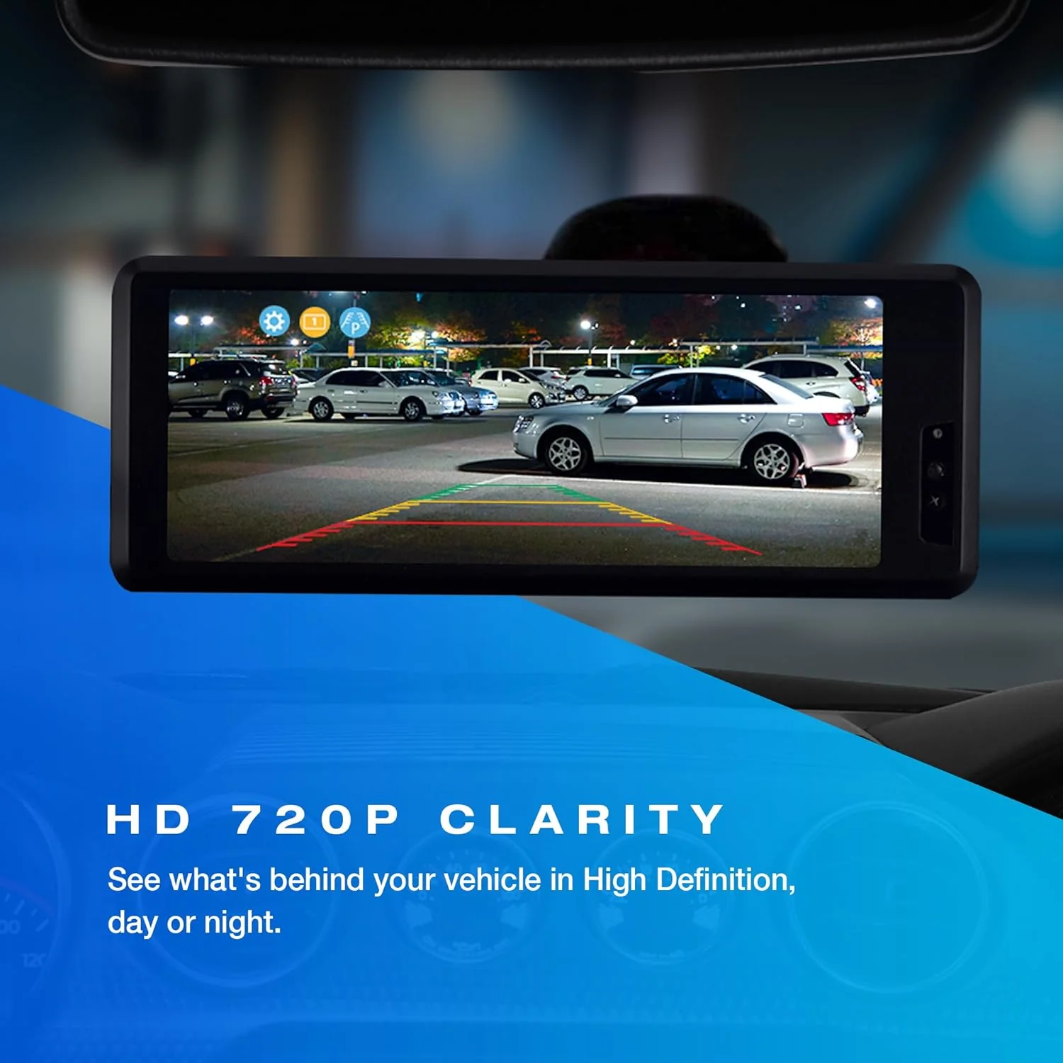 Solar-Powered Wireless Backup Camera with 6.8