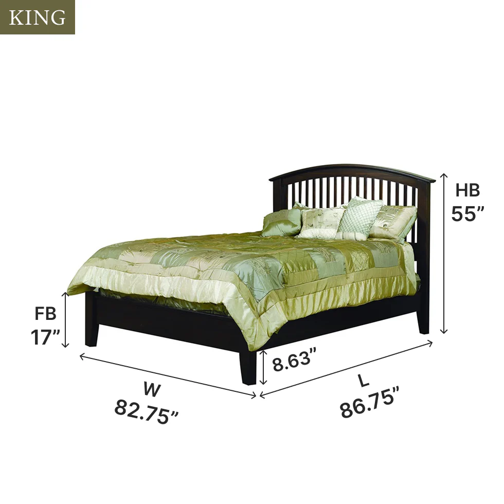 Amish Cambrai Mission Low Footboard Bed