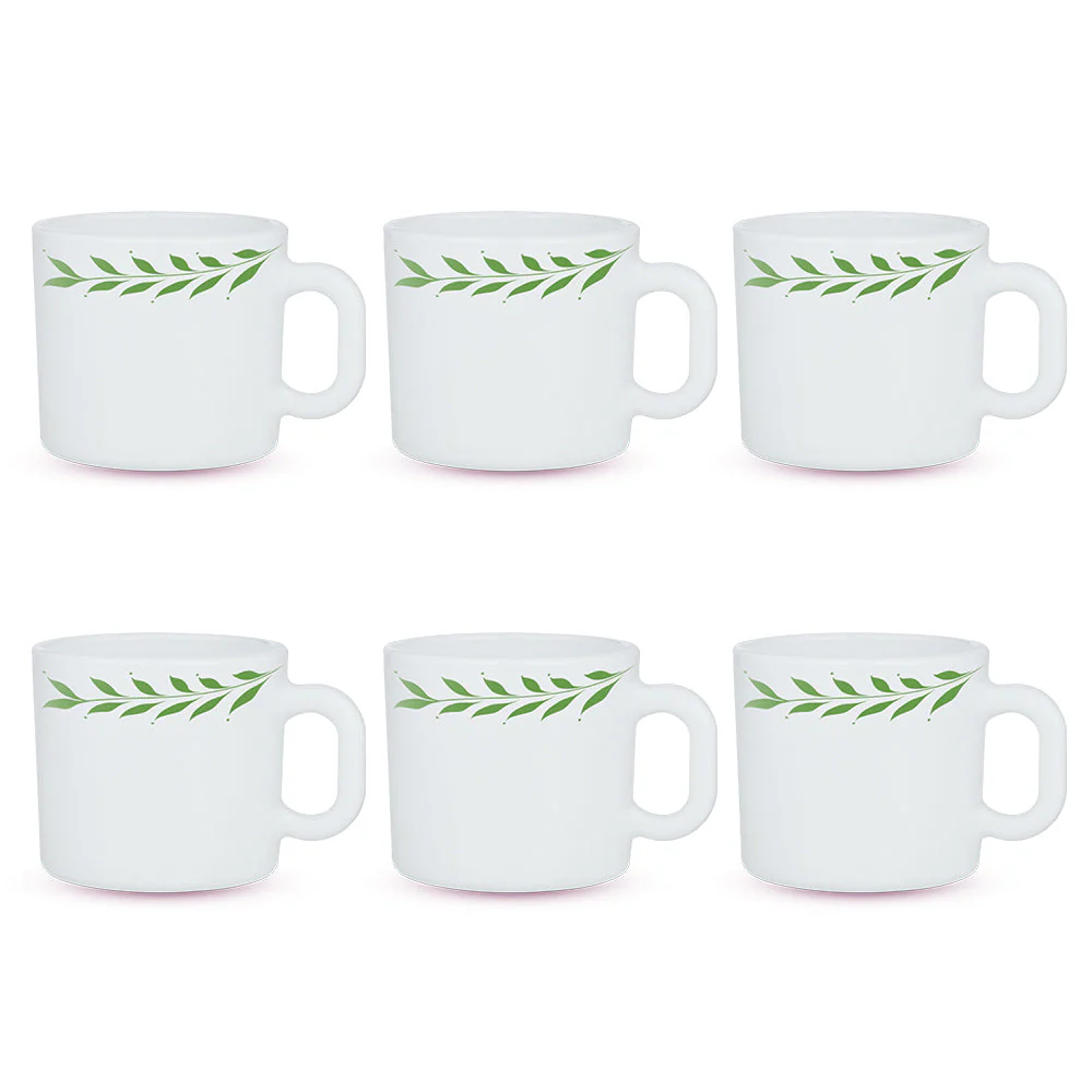 Larah by Borosil Botanica Mug Set, 180ml x 6