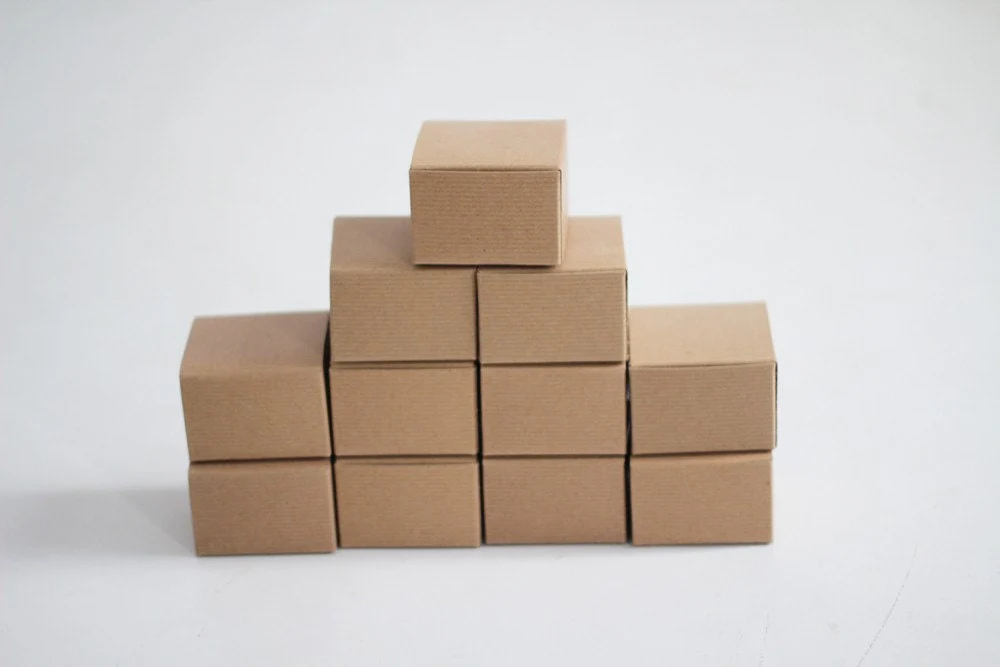 Natural Gift Box 3x3x2 ( 3 in x 3 in x 2 in ) Lot of 150