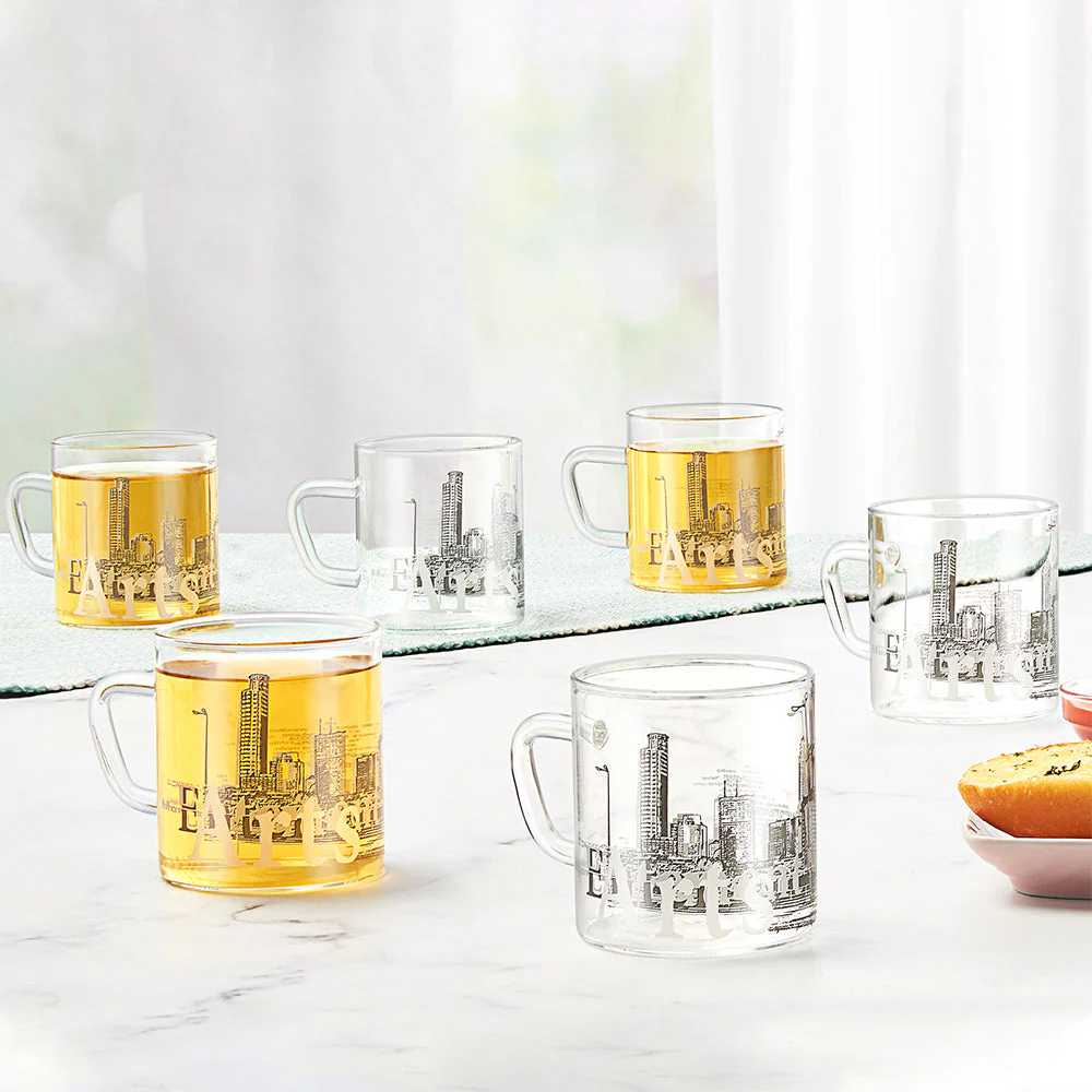 Roma Glass Mug, Set of 6, 190ml