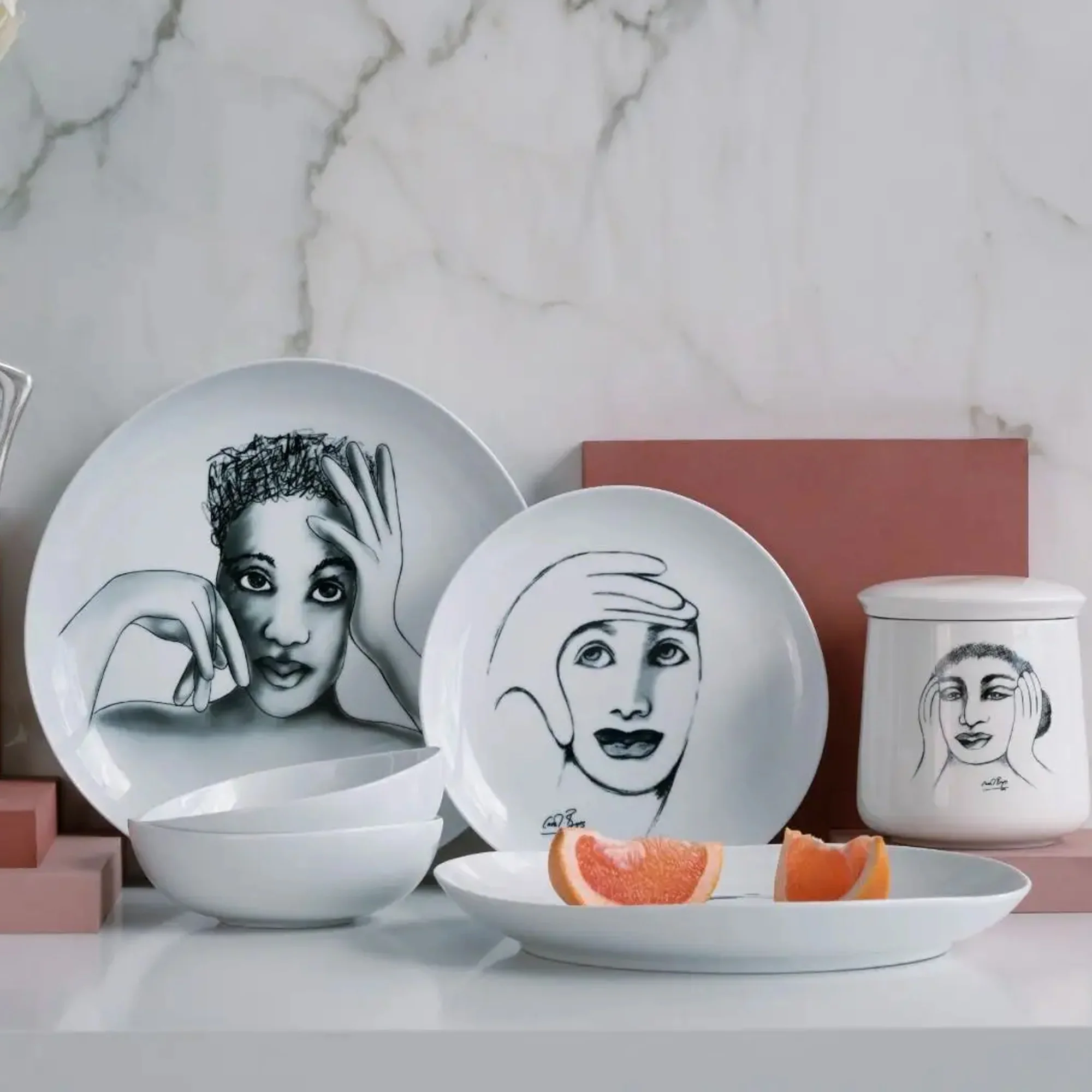 Carrol Boyes 4 Piece In Vogue Dinner Plate Set White