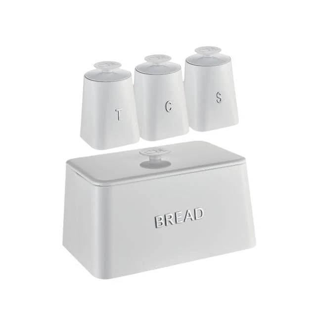 CH 4 Piece Opulence Canister Set White
