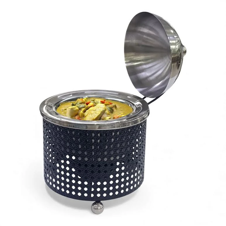 1.5Lt Chafing Dish with Mesh Design Black & Stainless Steel