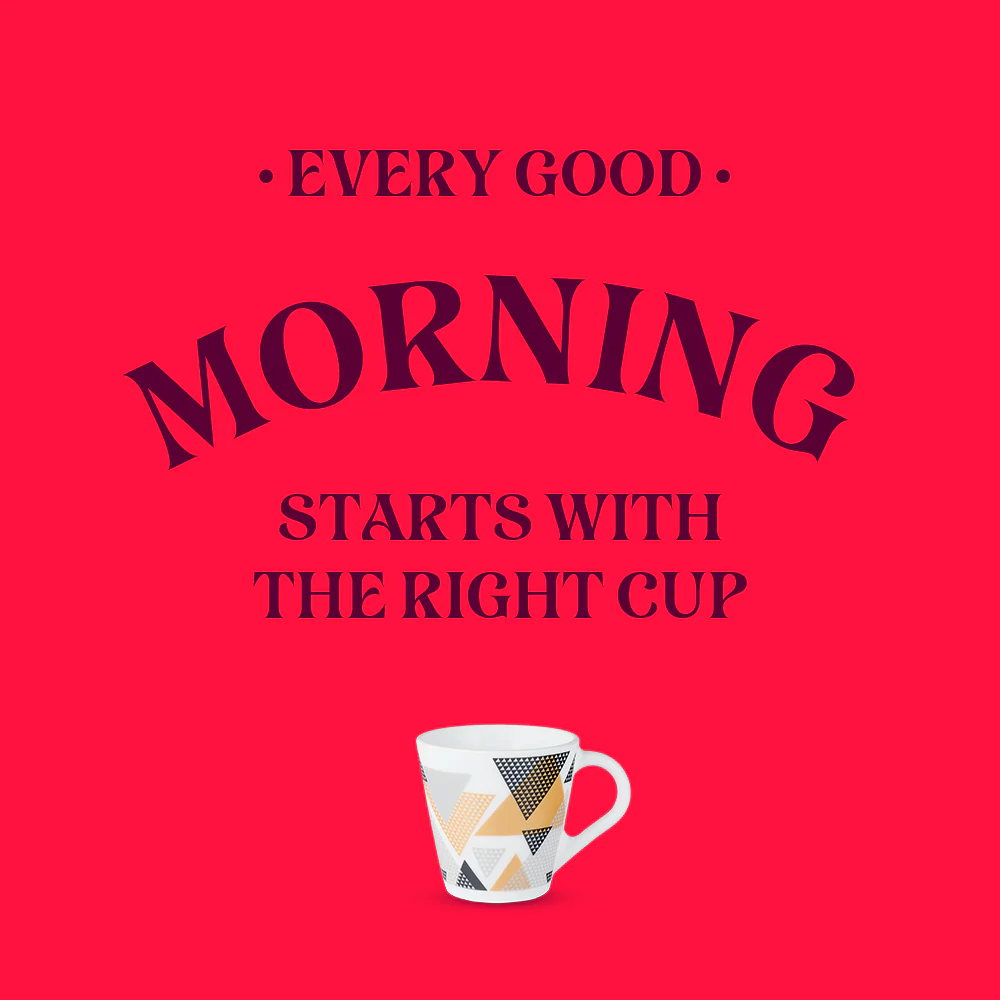 Larah by Borosil Novelty Nivaah Mug Set, 160ml x 6