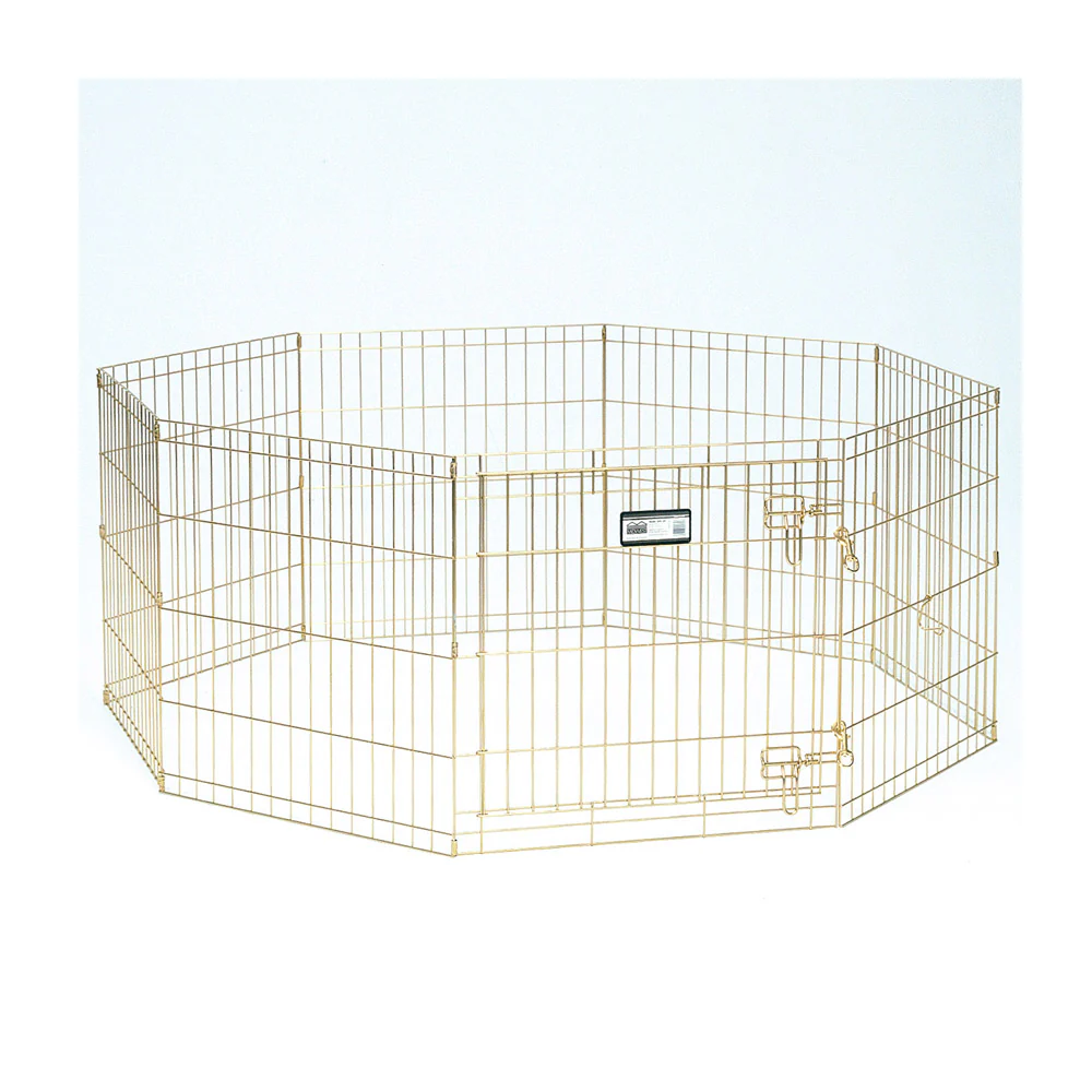 Mid West® Gold Zinc Exercise Pen with Door for Dog 36 Inch