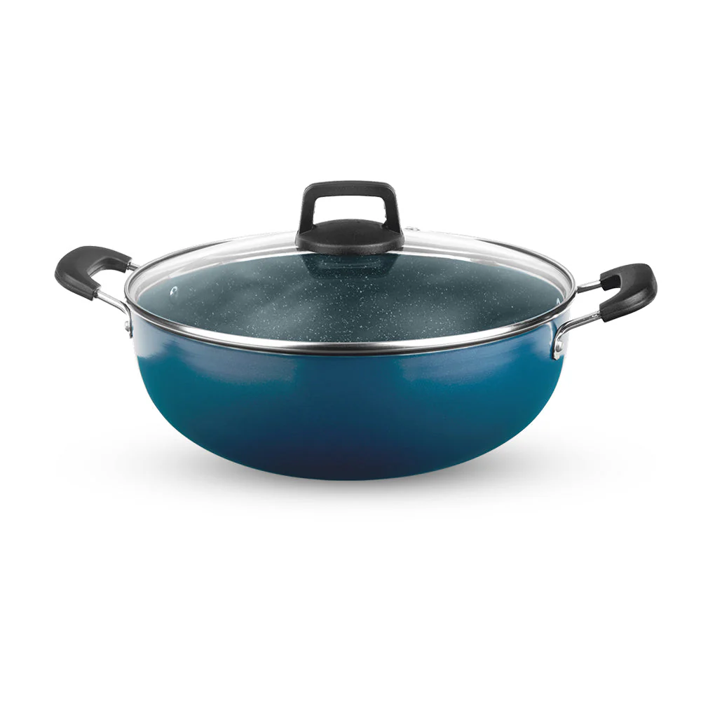 Borosil Pro Chef Non-stick Kadhai w Lid, 24 cm