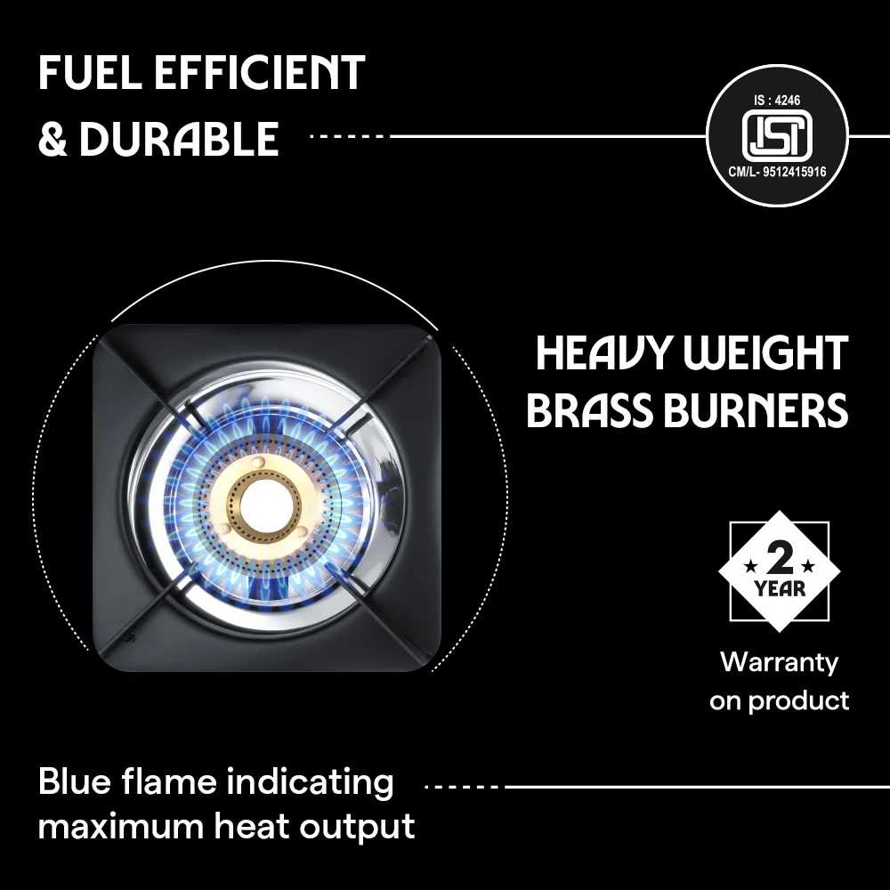 Borosil Smart Flame DLX Stainless Steel Gas Stove, 2 Burners