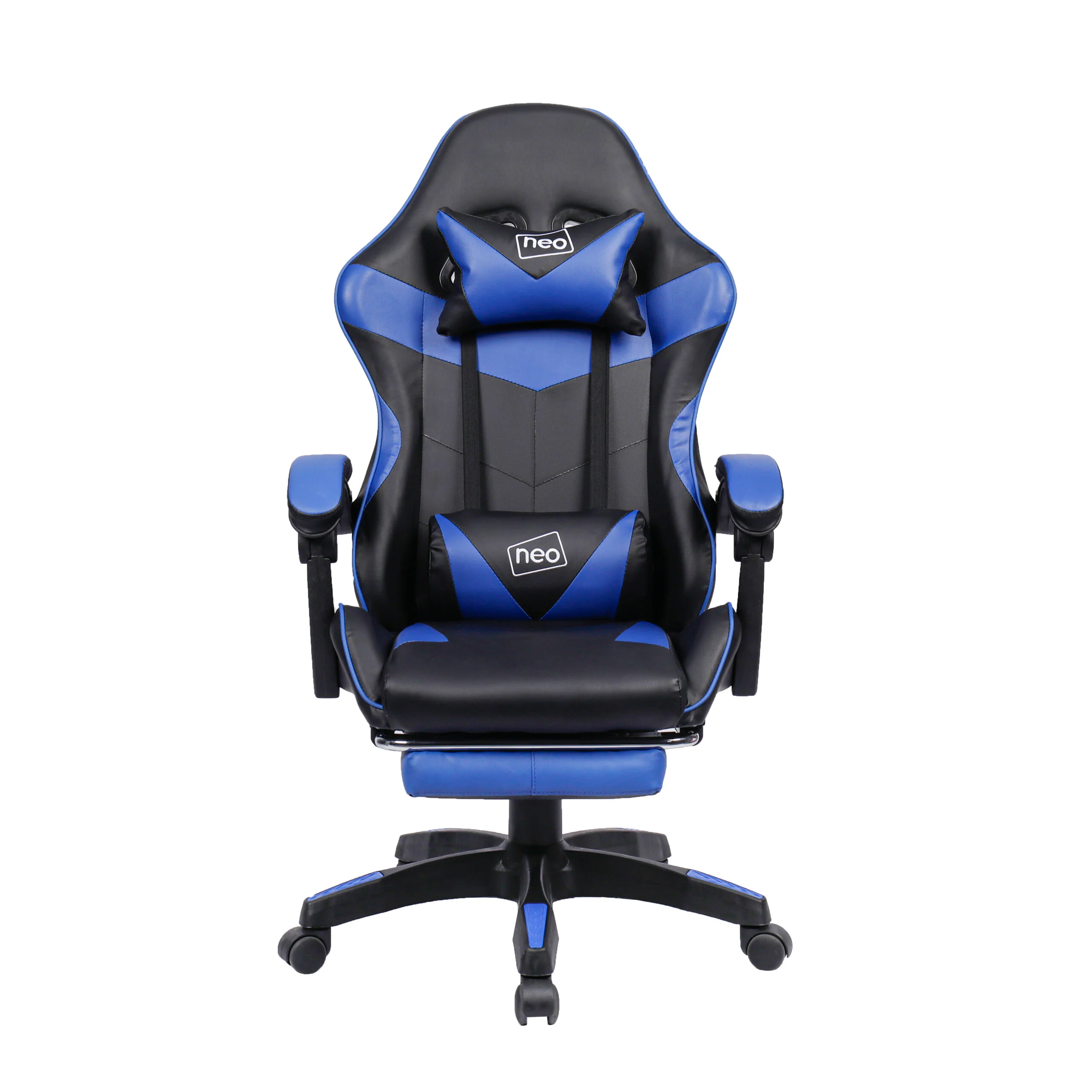 Neo Gaming Chair Blue & Black PU Leather With Footrest