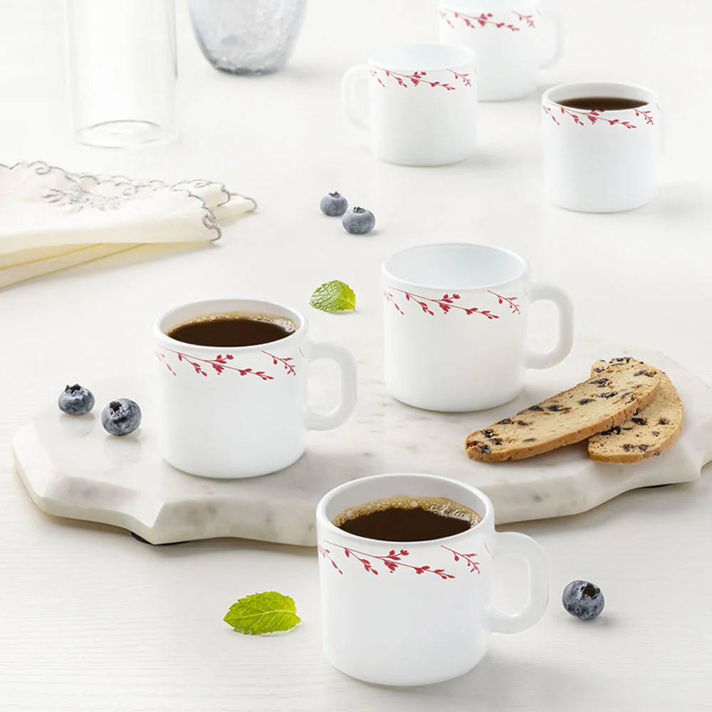 Larah by Borosil Vintage Mug Set, 240ml x 2