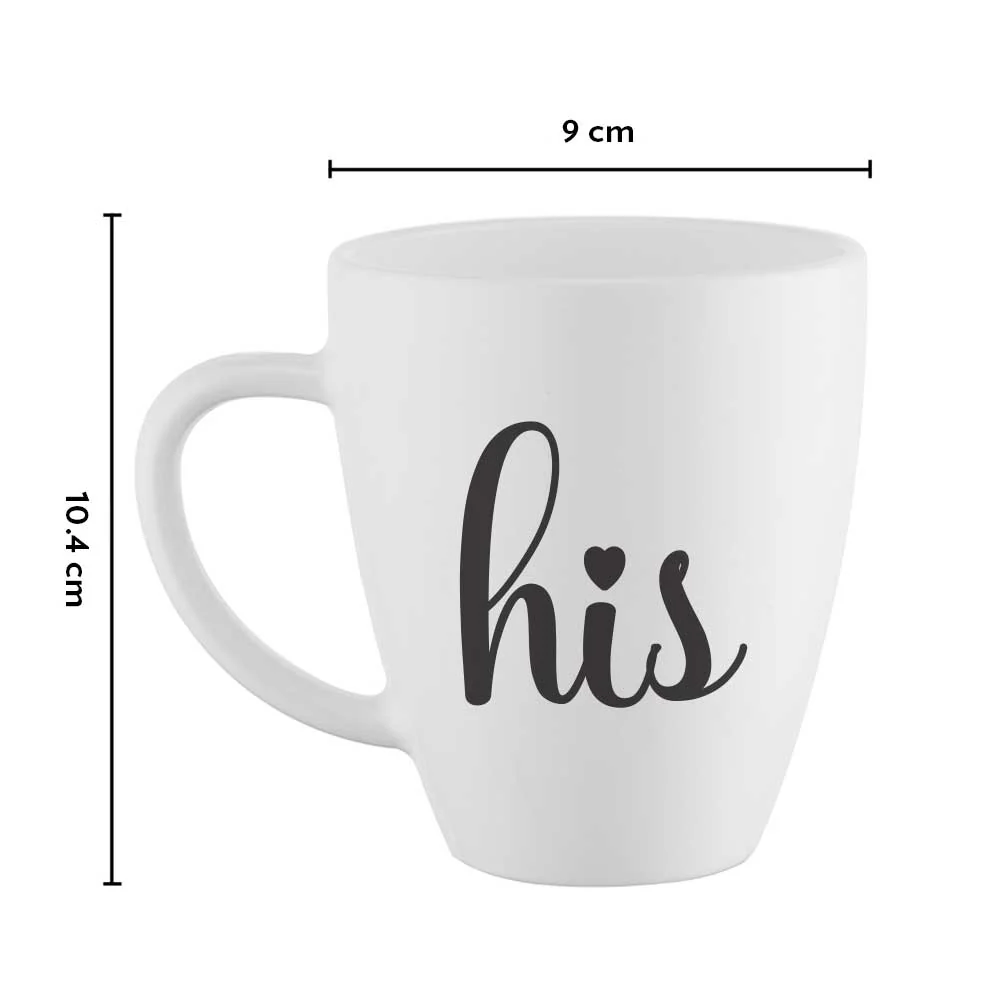 Larah By Borosil His and Hers Mug Set, 390ml x 2