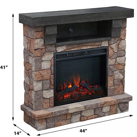 Kinkaid Electric Fireplace Media Cabinet in Stone