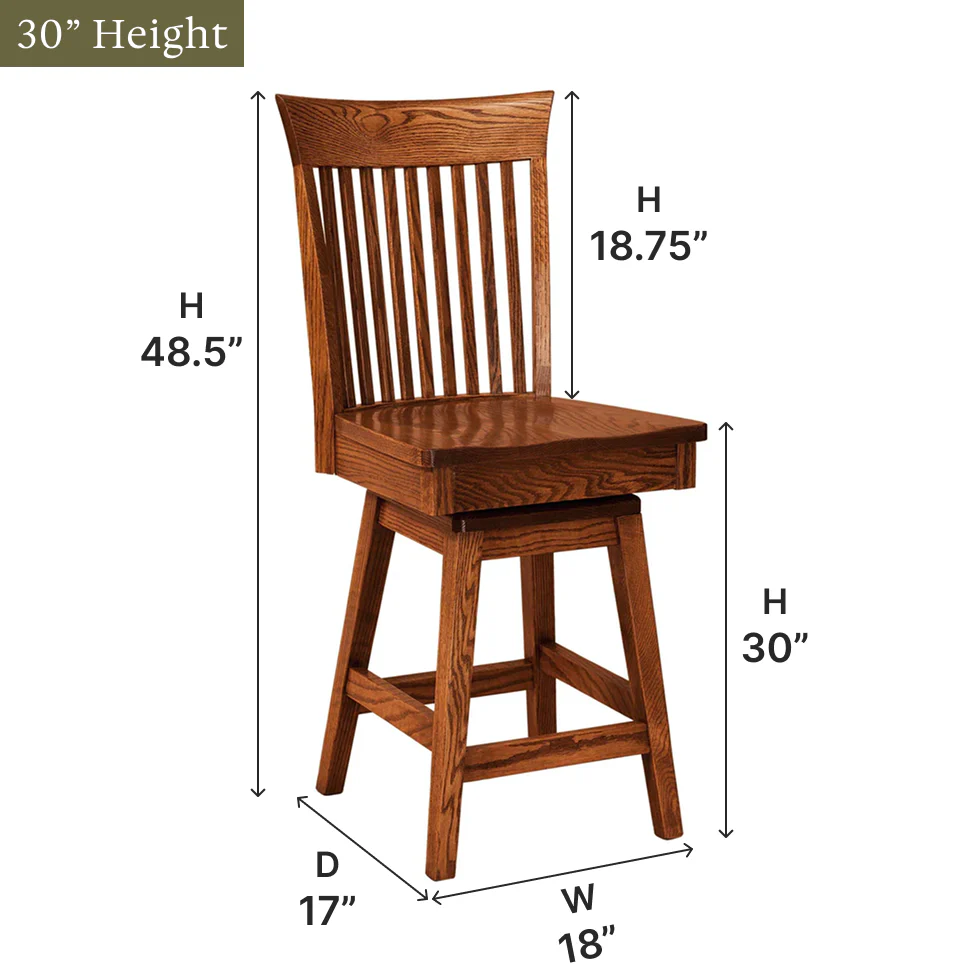 Amish Carlisle Swivel Bar Chair