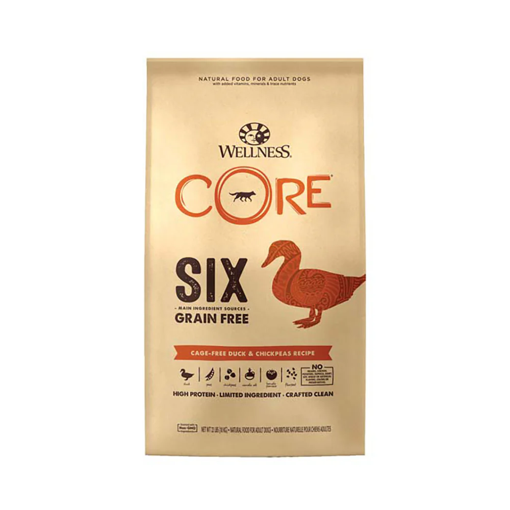 Wellness® Core® Six Cage-Free Duck & Chickpeas Recipe Grain Free Dog Food 22 Lbs