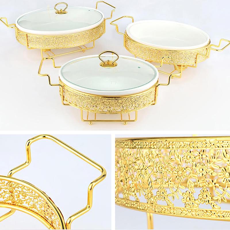 3.5Lt Ceramic Chafing Dish Gold