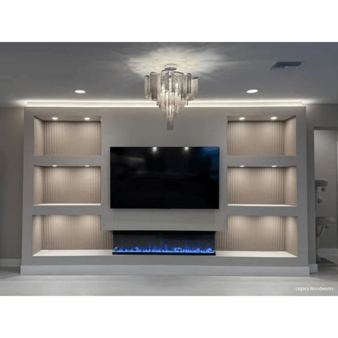 Sideline Infinity Pro 50 Inch 3 Sided Recessed Smart Electric Fireplace 80045