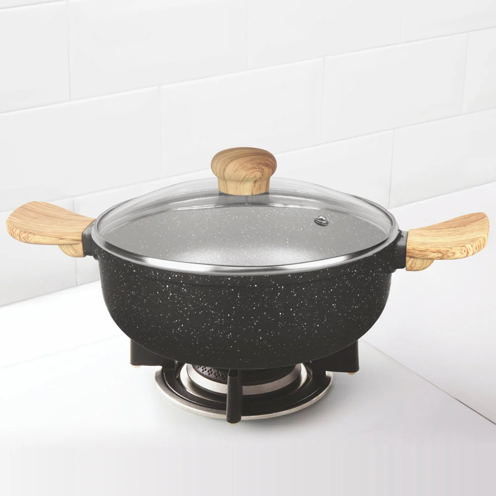 Borosil Vajra Nonstick Deep Kadai w Glass Lid, 2.4L