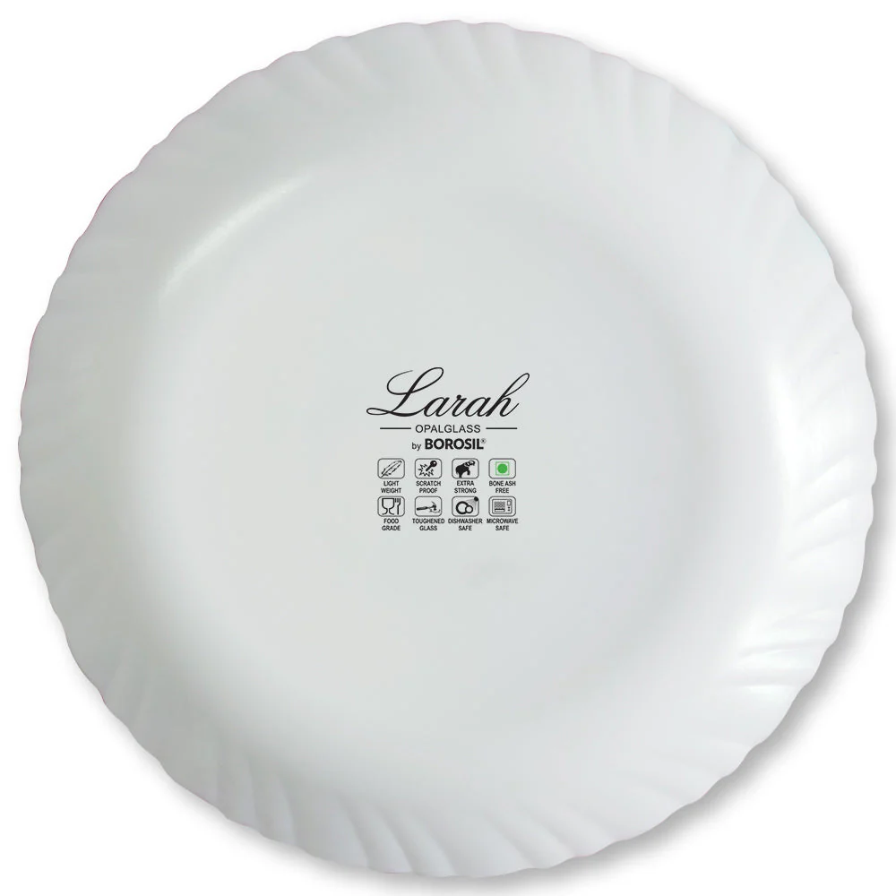 Larah by Borosil Classic Full Plate Set, 6 pc