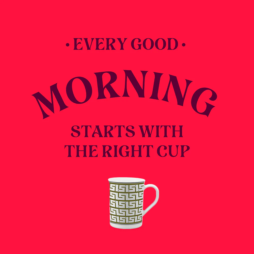 Larah by Borosil Trellis Mug Set, 350ml x 2