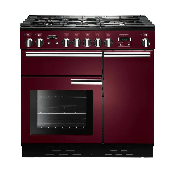 Rangemaster Professional Plus 90cm Dual Fuel Range Cooker | Cranberry/Chrome | PROP90DFFCY/C