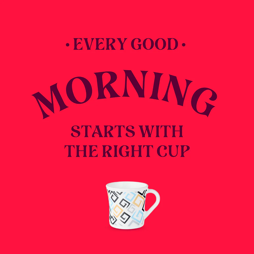 Larah by Borosil Crysta Ember Mug Set, 100ml x 6