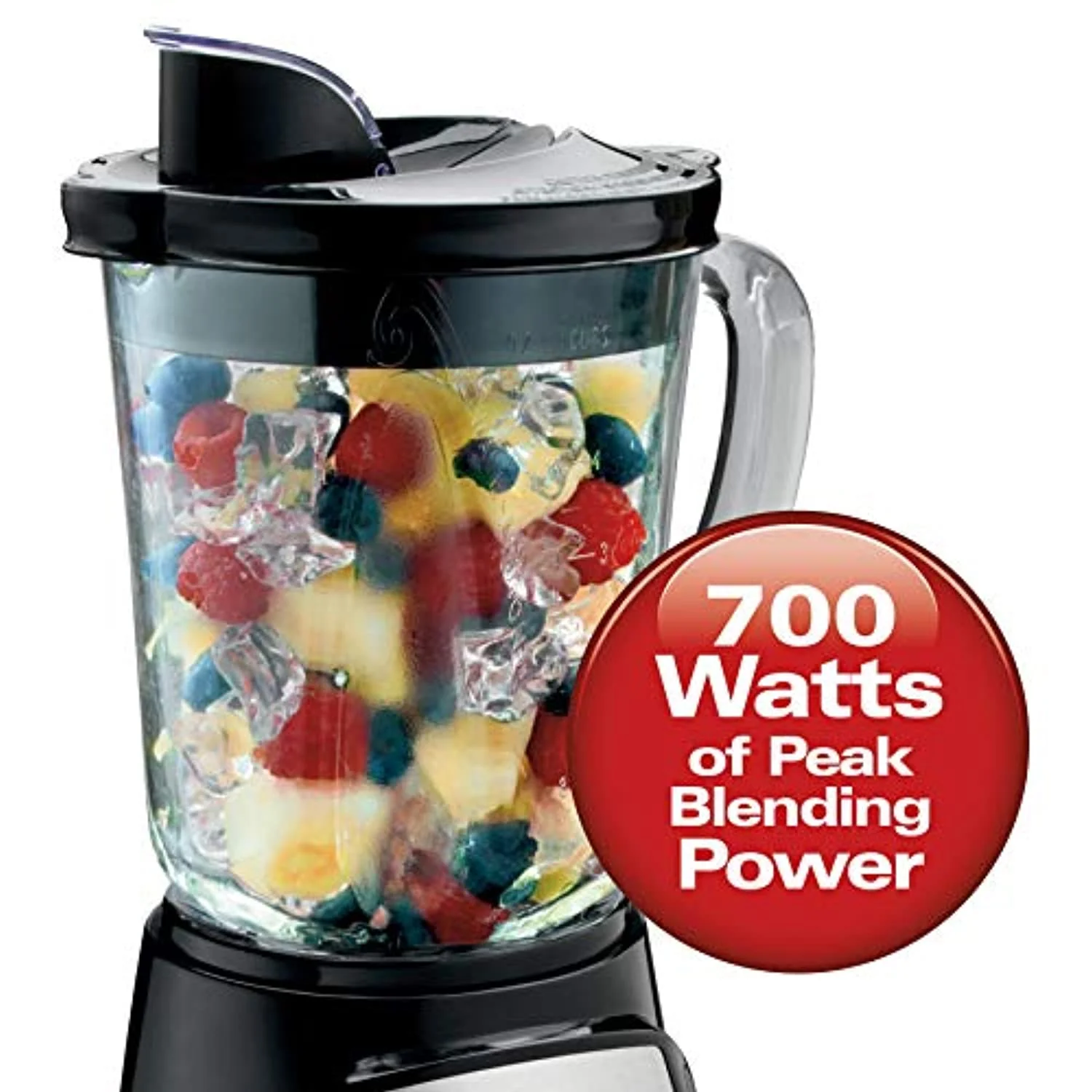 Power Elite Blender with 12 Functions for Puree, Ice Crush, Shakes and Smoothies and 40oz BPA Free Glass Jar, Black and Stainless Steel