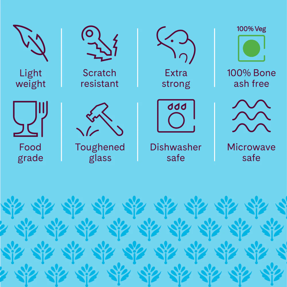 Larah by Borosil Moonbeam Dinner Set, 33 pc