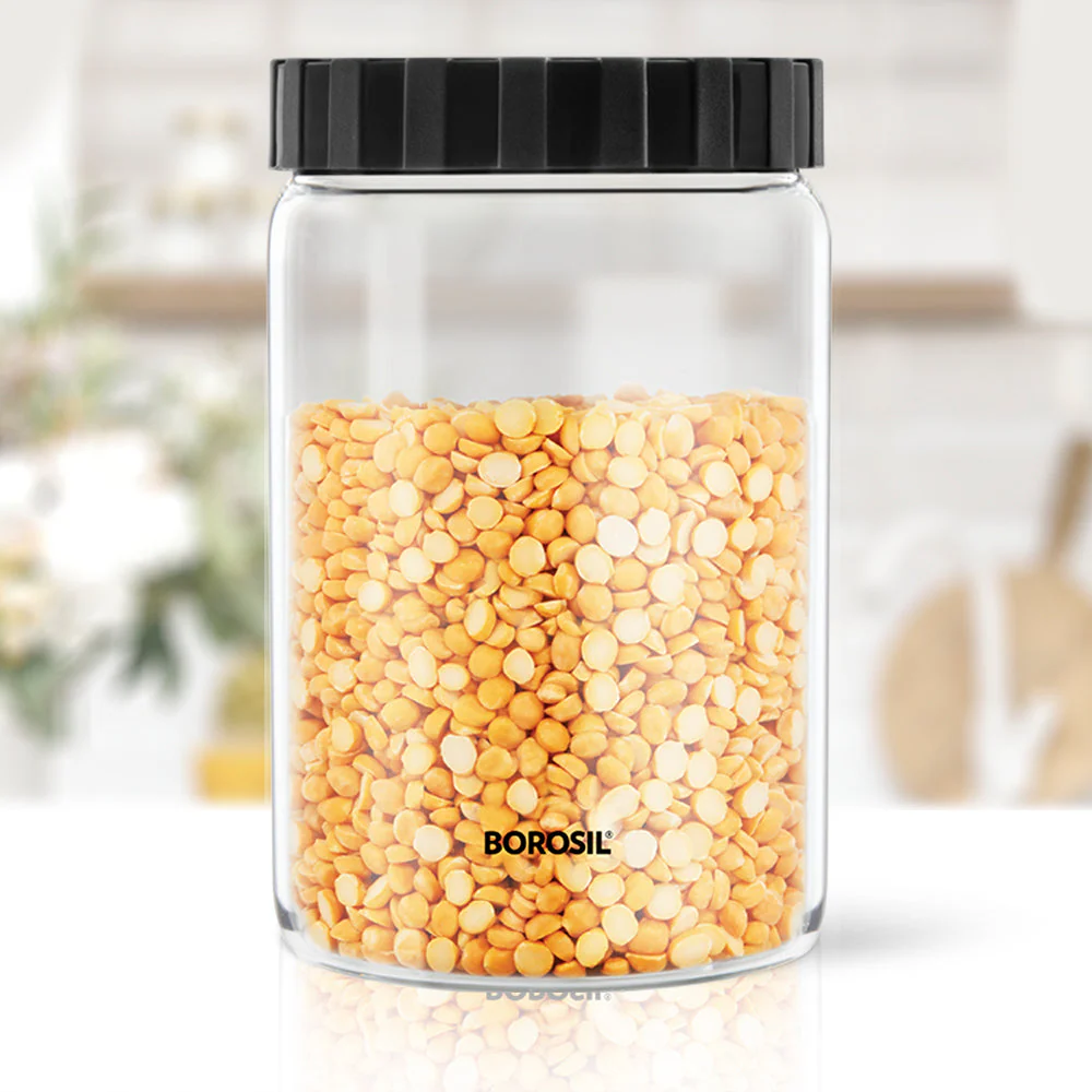 Endura Airtight Glass Jar with Black Lid