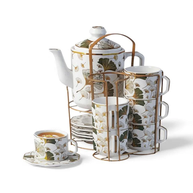 13 Piece Tea Set Multicoloured