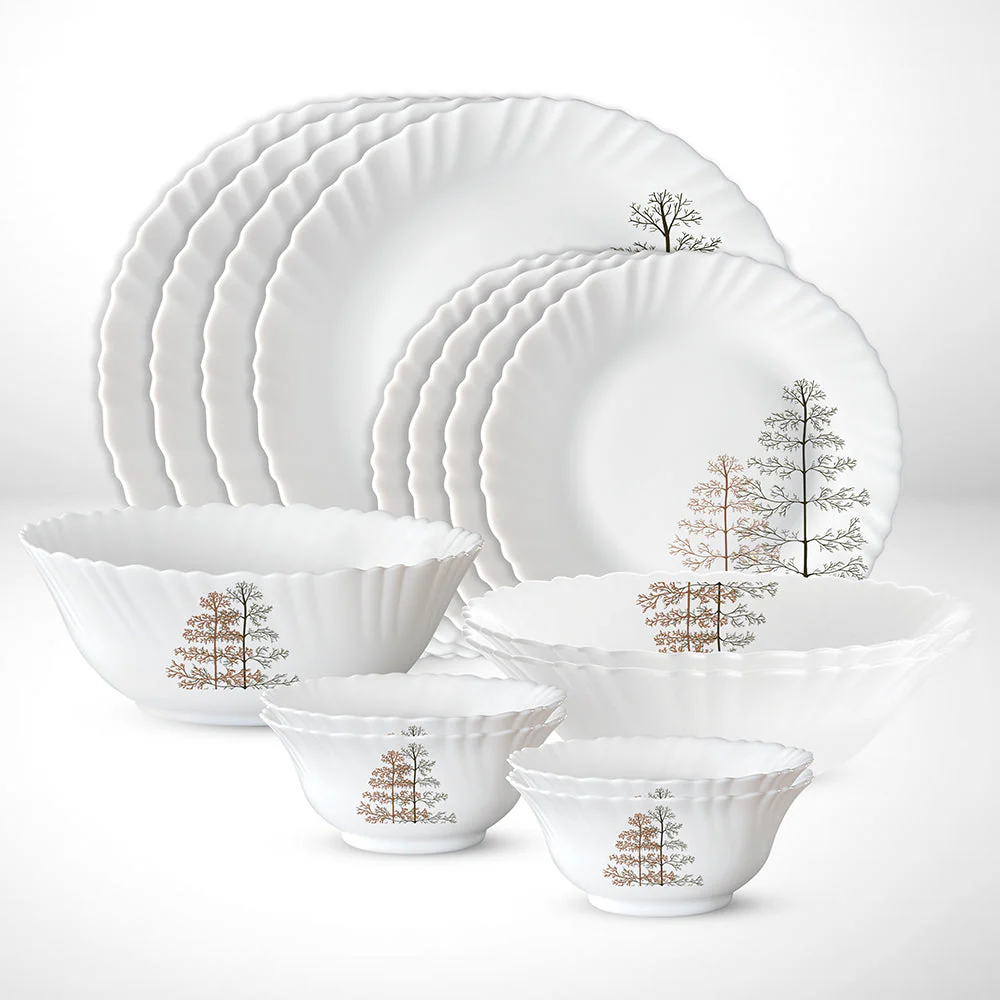 Larah by Borosil Pine Dinner Set, 12 pc