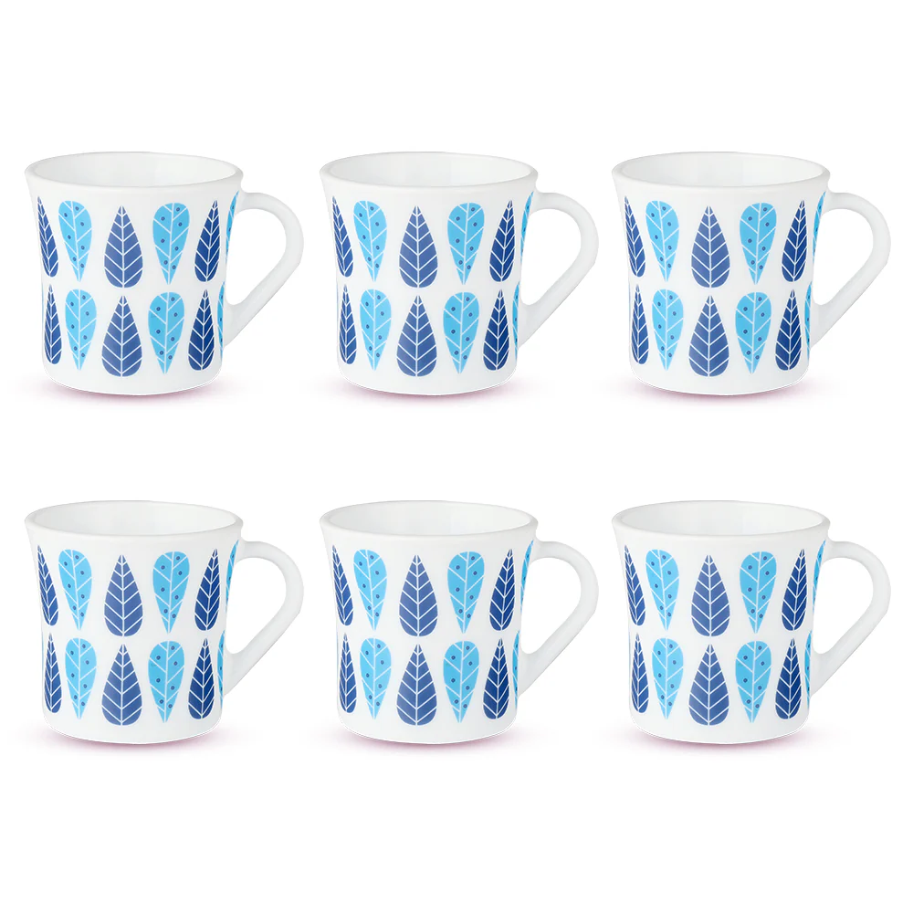 Larah by Borosil Crysta Fable Mug Set, 160ml x 6