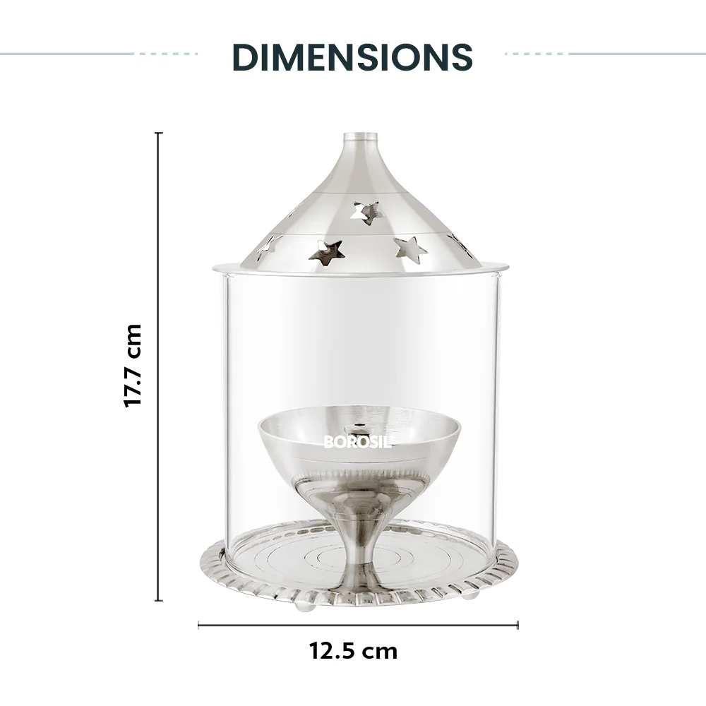 Borosil Akhand Diya, Nickel, Large