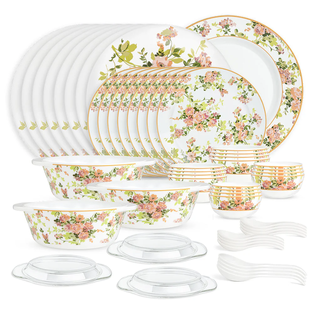 Larah By Borosil Amora Dinner Set, 51 pc