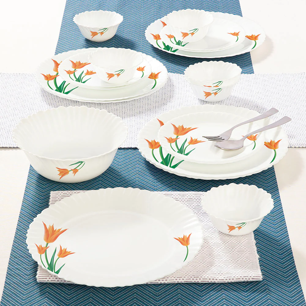 Larah by Borosil Firefly Dinner Set, 19 pc