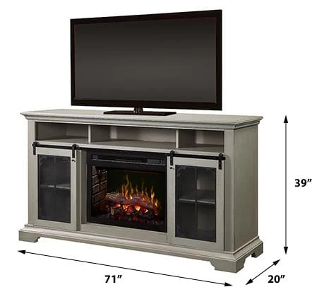 Olivia Electric Fireplace TV Stand in Stone Fox