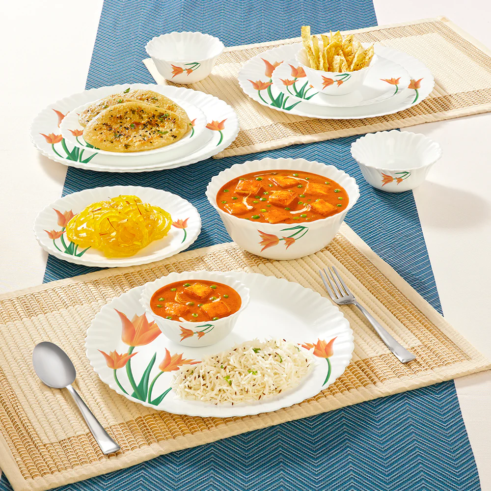 Larah by Borosil Firefly Dinner Set, 13 pc