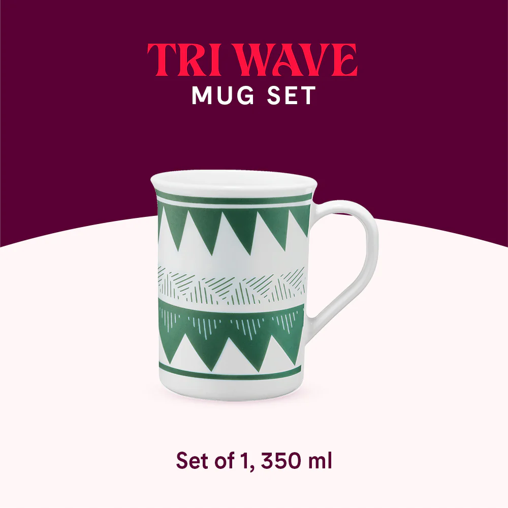 Larah by Borosil Tri Wave Mug, 350ml