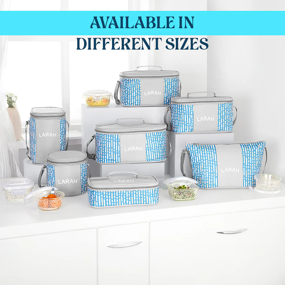 Larah Vogue Glass Lunchbox, Round x 2 (Tall), 400ml x 2